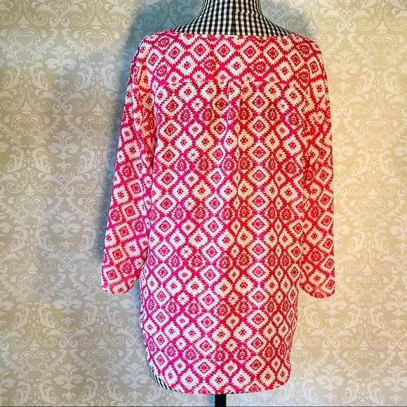 Violet and Claire Blouse  Pink/White Large * - Picture 5 of 7